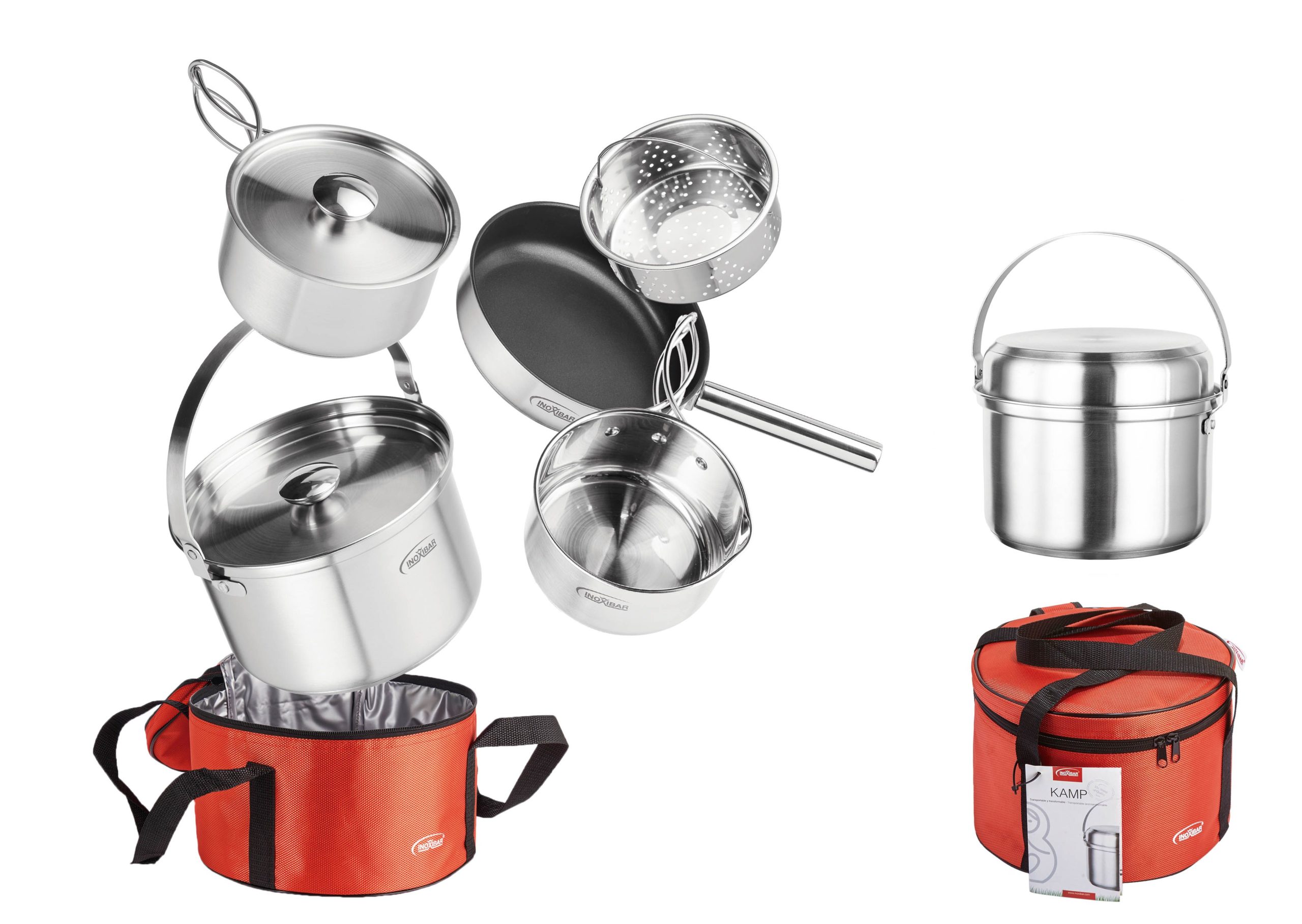 Kamp: batería de cocina transportable para viajes y escapadas