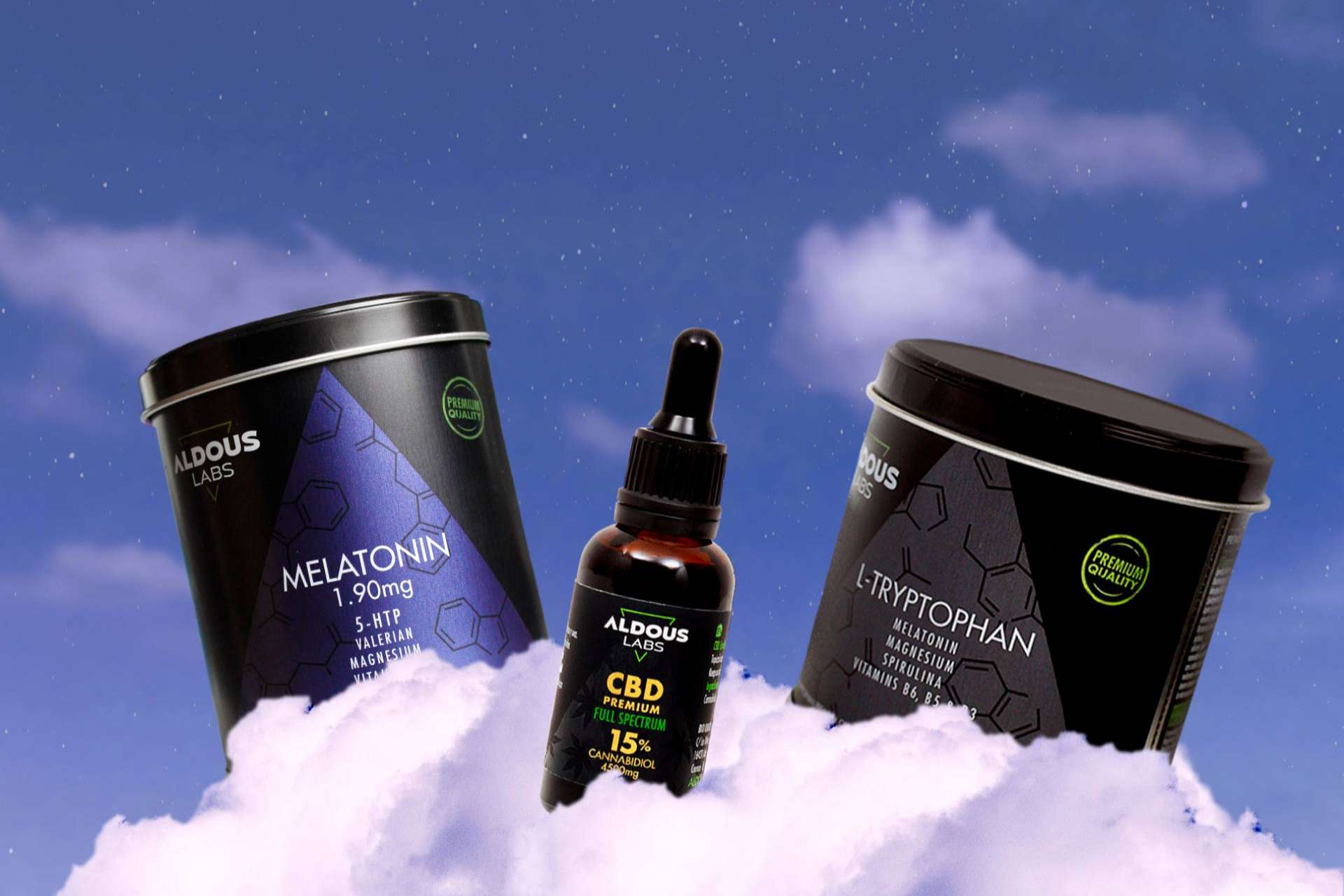 Combatir problemas de sueño y ansiedad con el CBD, la melatonina y el triptófano de Aldous Labs
