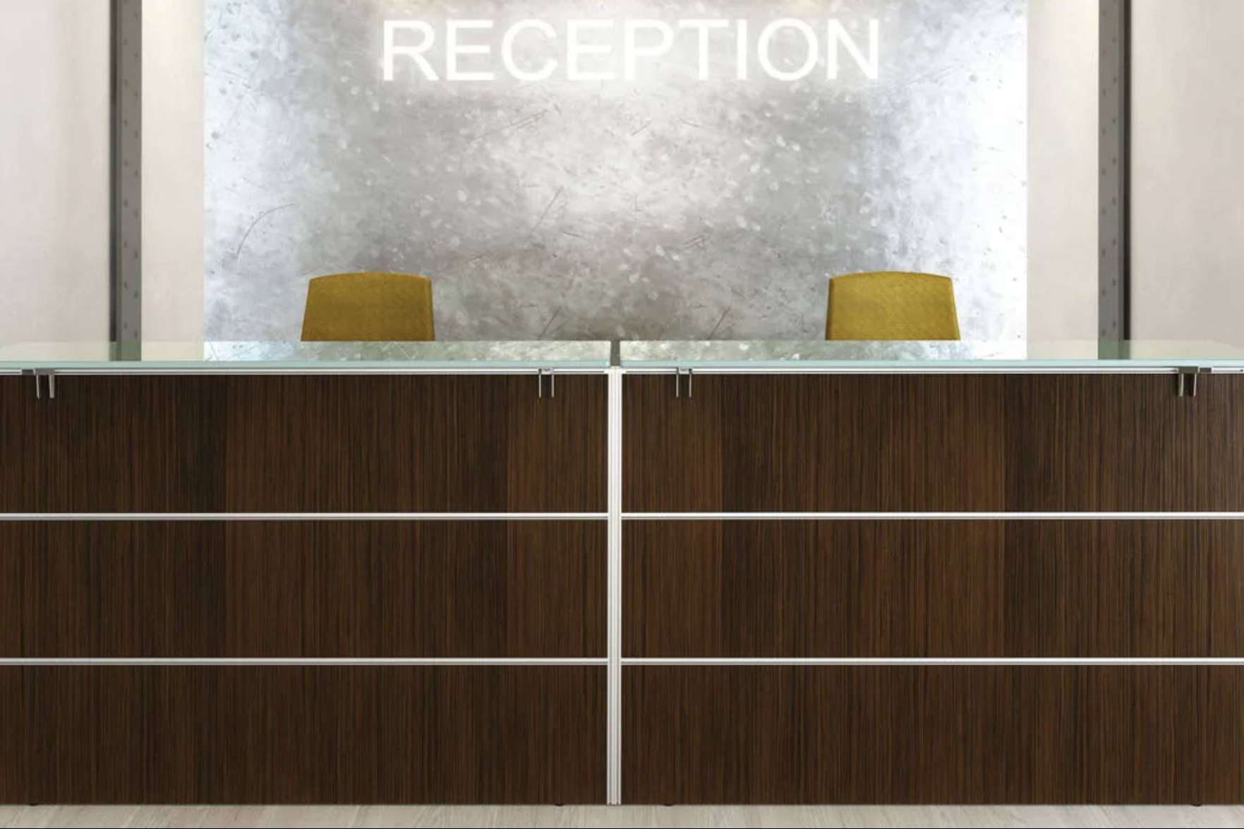 OfficeDeco ofrece mobiliario moderno para áreas de recepción en oficinas